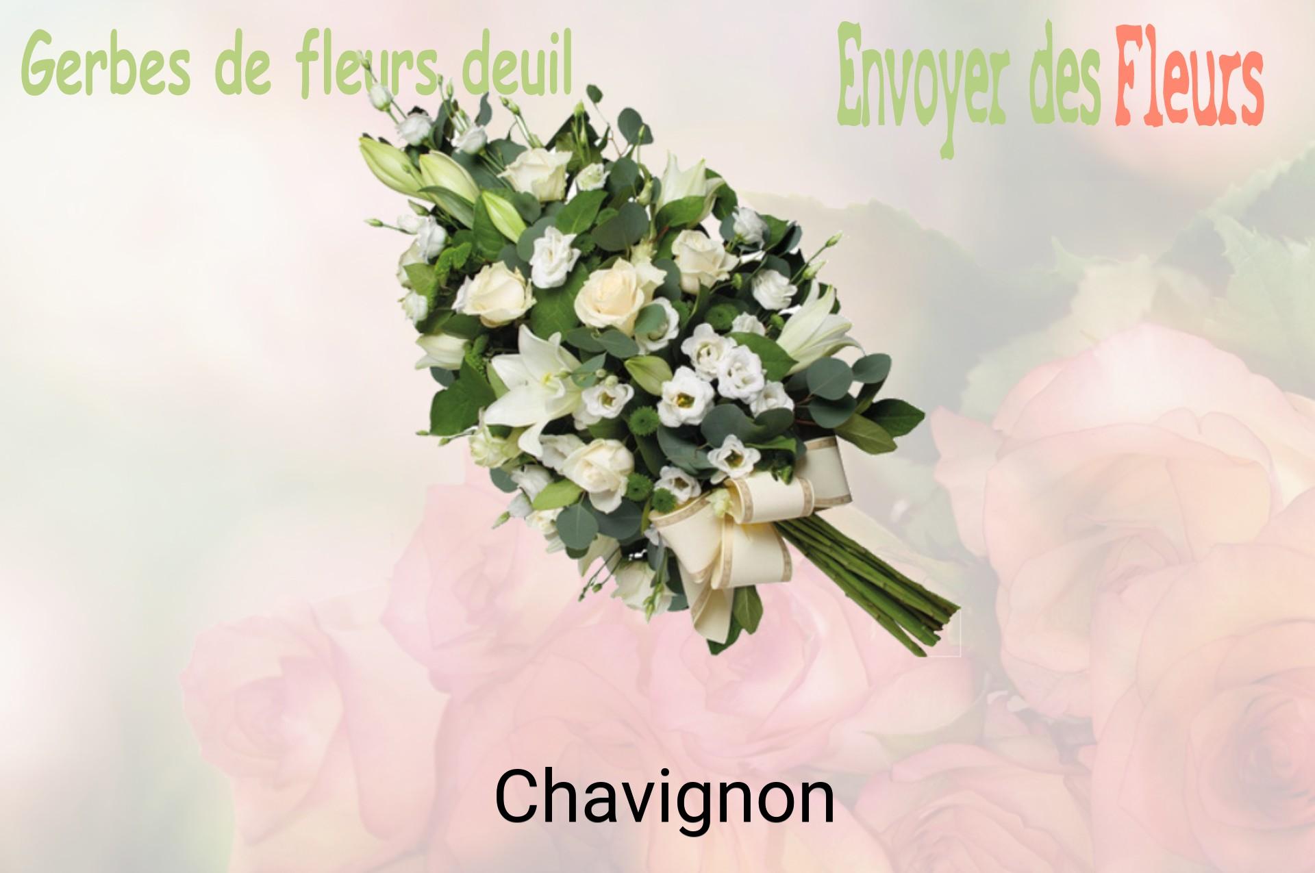 Gerbe de fleurs de deuil livrée à Chavignon